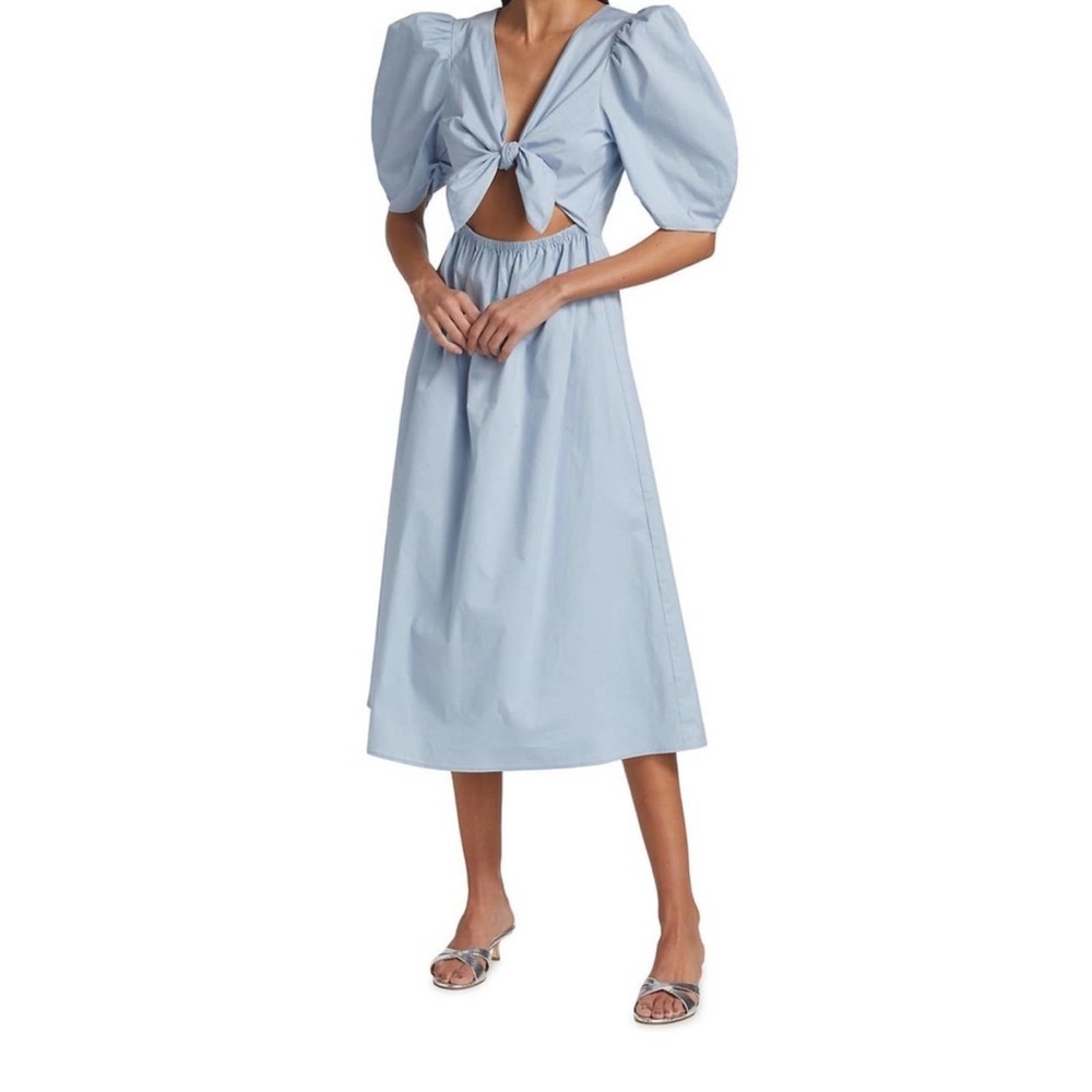 Wayf Peggy Twist Cut Out Midi - Size S, Dusty Blue
